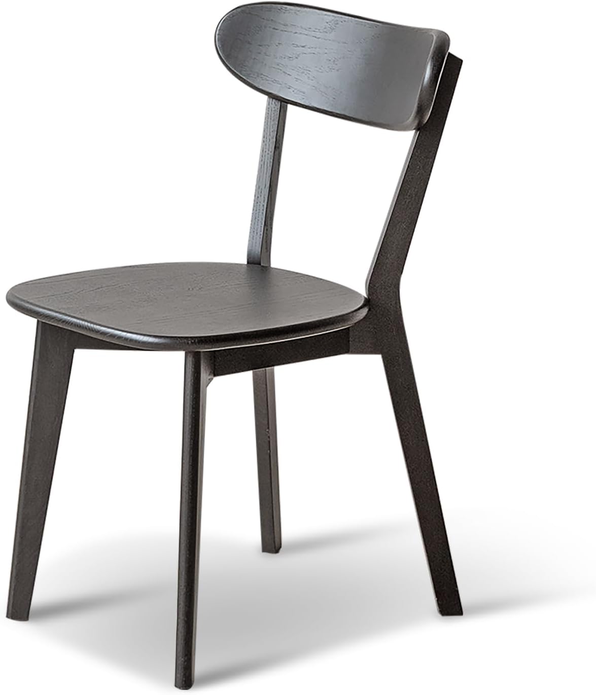 100% Solid Wood Dining Chairs,Mid Century Modern Dining Chairs with Rounded Backrest,Kitchen,Dining Room Chairs Set of 1/2/4 (4, Walnut Color)