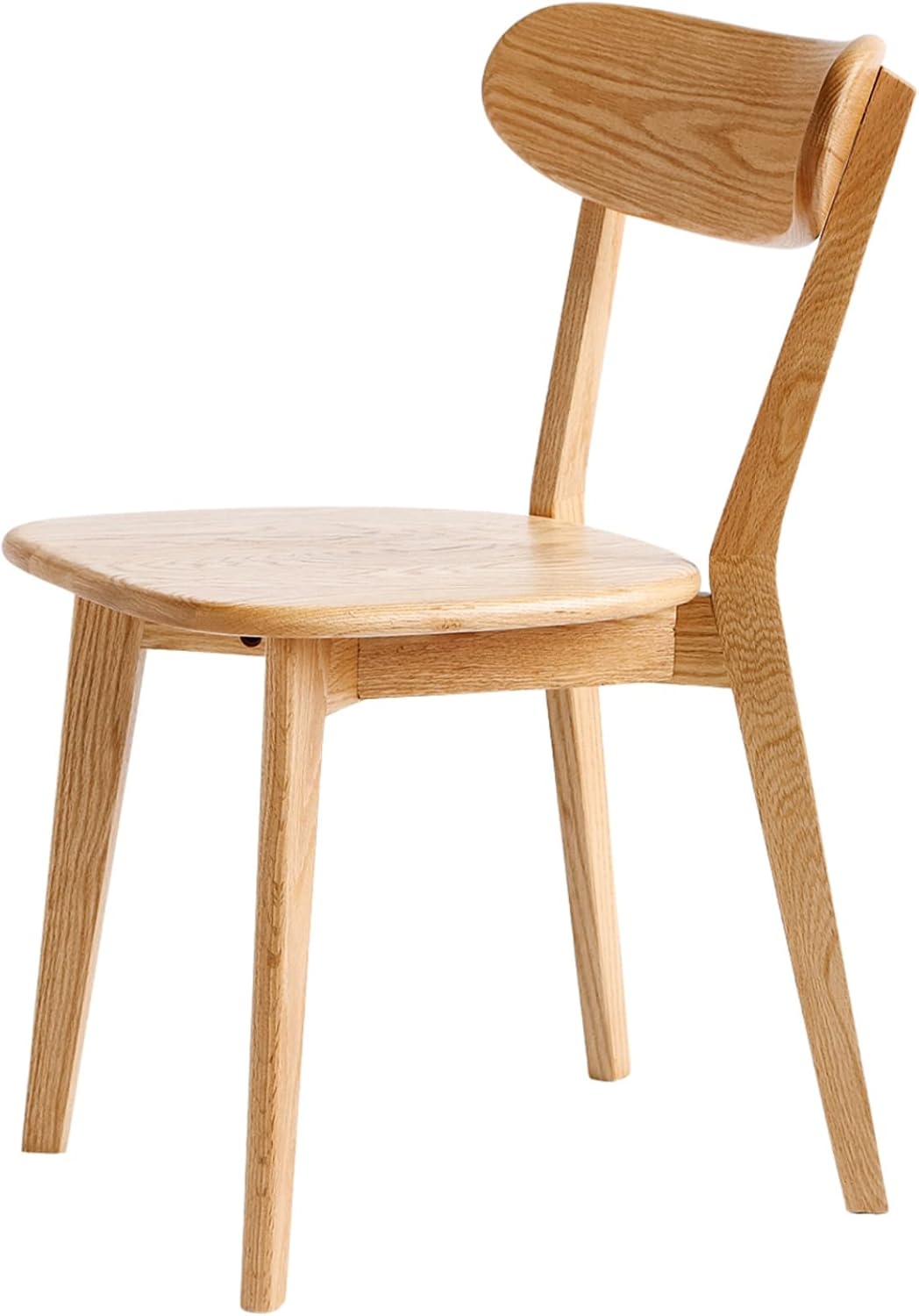 100% Solid Wood Dining Chairs,Mid Century Modern Dining Chairs with Rounded Backrest,Kitchen,Dining Room Chairs Set of 1/2/4 (4, Walnut Color)