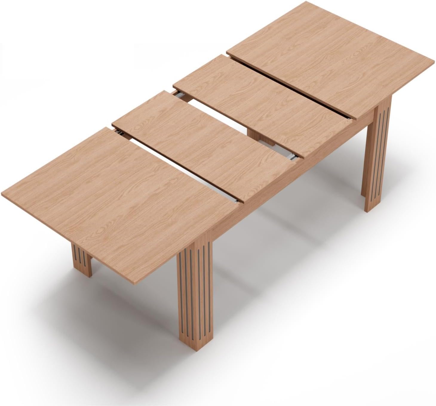 Extendable Table 54"-85", Extendable Dining Table for 4-8, Rectangular Kitchen Dining Table Space Saving, Farmhouse Dining Tables with 95" Runner