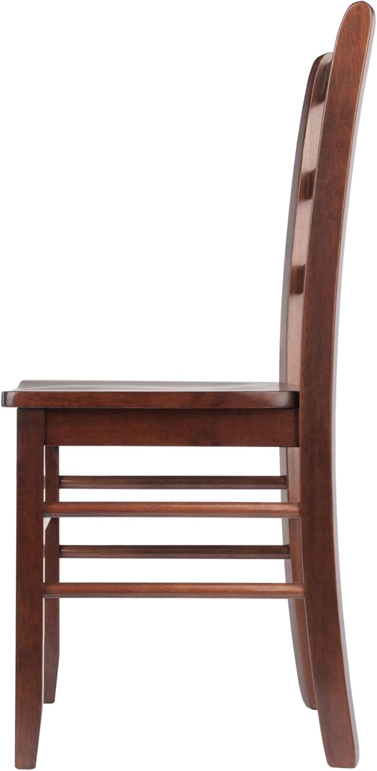 Winsome Benjamin Ladder Back Chair, Walnut, Set of 2