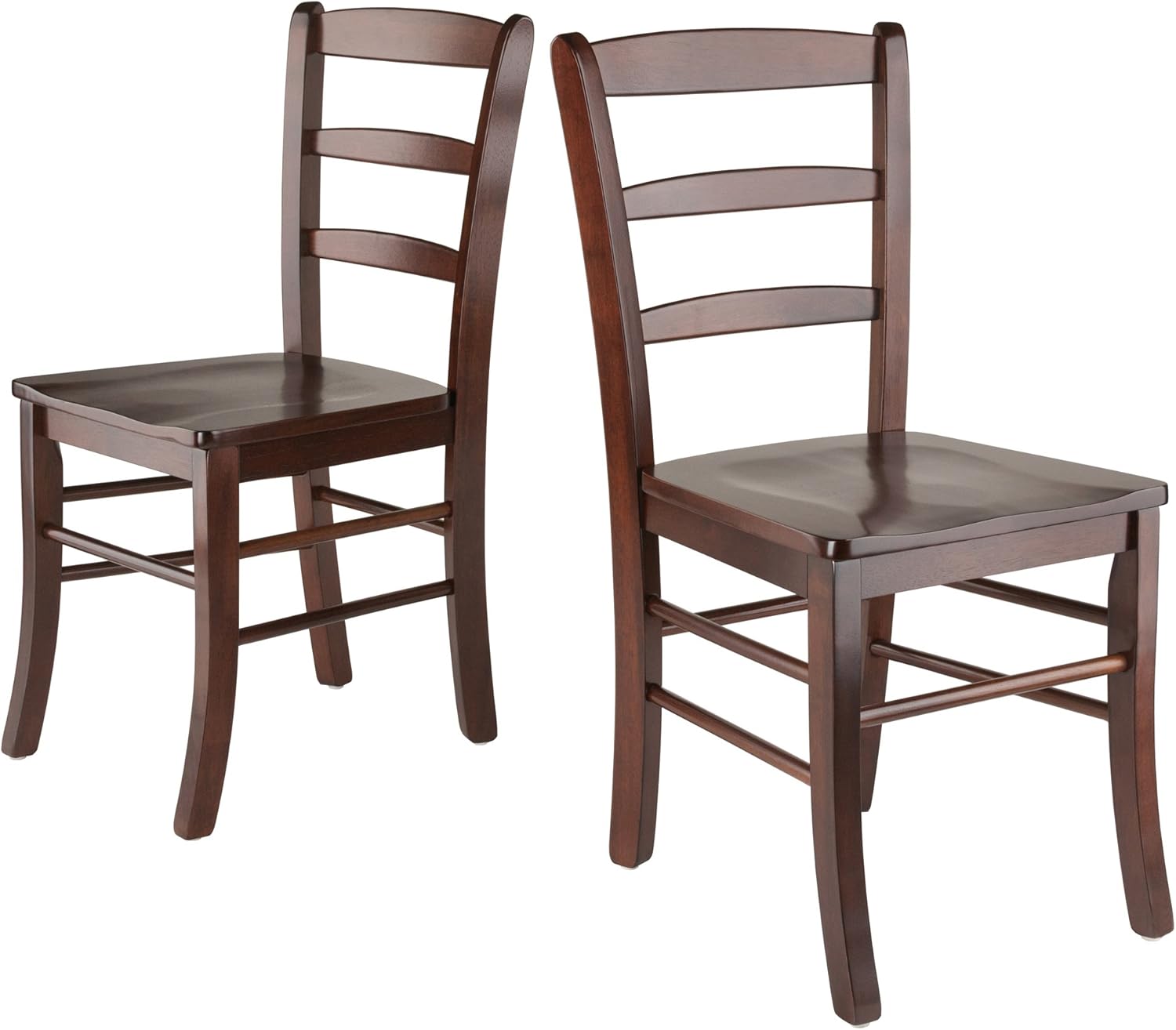 Winsome Benjamin Ladder Back Chair, Walnut, Set of 2