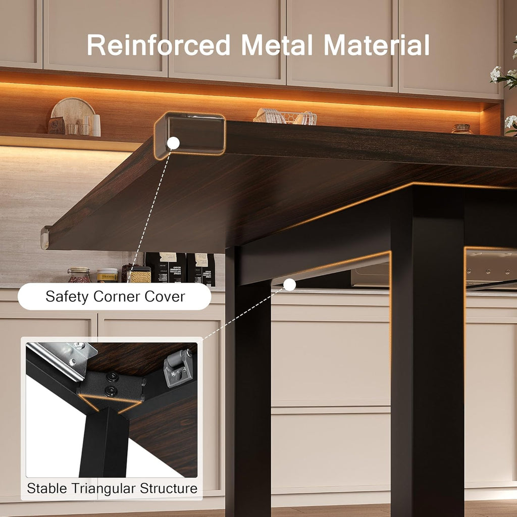 Modern Extendable Dining Table for 4-6, 63" Farmhouse Kitchen Table, Rectangular Dining Room Tables for Dining, Kitchen, Office, Living Room, Wooden Tables, Space Saving (Espresso)