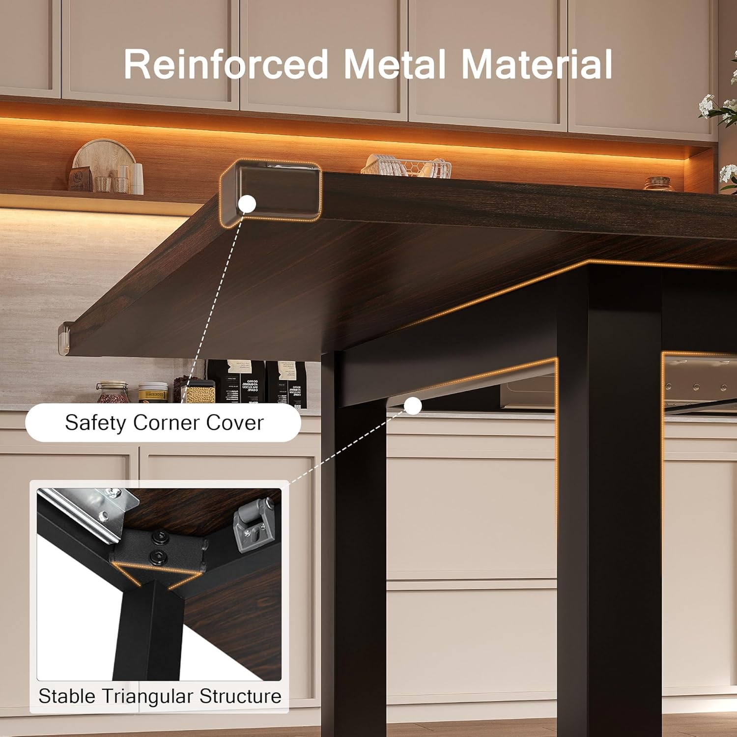 Modern Extendable Dining Table for 4-6, 63" Farmhouse Kitchen Table, Rectangular Dining Room Tables for Dining, Kitchen, Office, Living Room, Wooden Tables, Space Saving (Espresso)