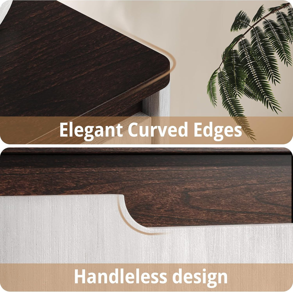 LIKIMIO Sideboard Buffet Cabinet with Storage, Mid-Century Modern Coffee Bar with Drawer, Adjustable Shelves and Doors, Wood Storage Cabinet for Kitchen or Entryway