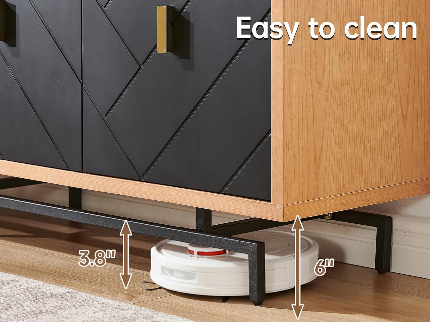 Morden Fort 74'' Modern Diamond-Cut Sideboard Buffet Cabinet | Sculptural Geometric Credenza with 150 LBS Heavy-Duty Storage | Natural Wood Look Console for Dining Room & Living Room.